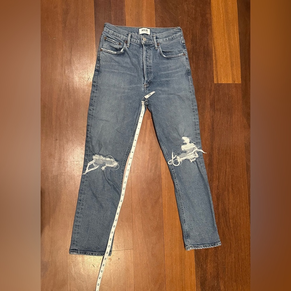 AGOLDE Riley High Rise Straight Crop Jeans in Light Wash - Size 26 - Picture 5 of 9
